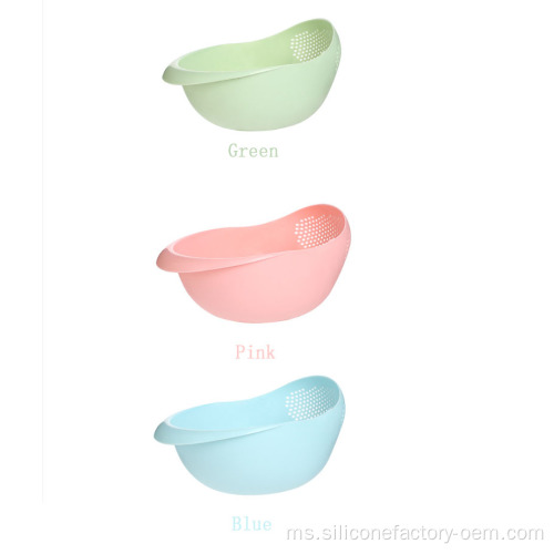 Kitchen Rice Washer Rice Basket Plastik Mengalakkan Bakul